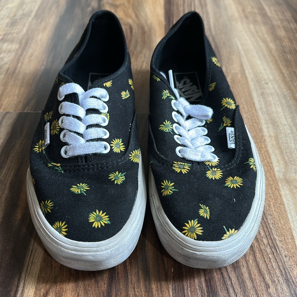 Vans Better Nature Black Floral Sneakers Size M7/W8.5 - Picture 5 of 7